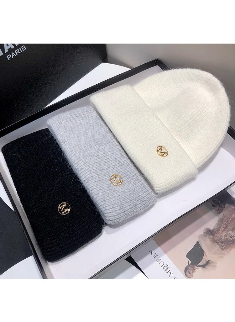 Generic - Autumn and winter new rabbit fur hat children solid color casual wool hat thickened warm ear protection cold knitted hat men wholesale Pink - Image 1