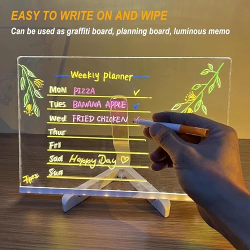 CPENSUS DIY 3D Acrylic Writing Pad with Pen Message Board Rewritable Table Lamp for Study Led Light Office Home Decor Gift - Image 3