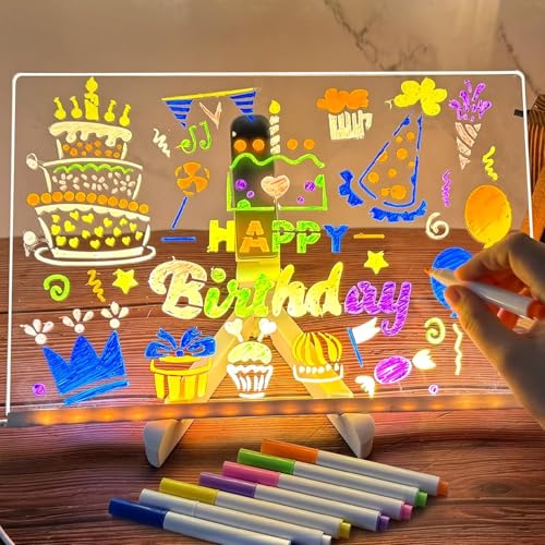 CPENSUS DIY 3D Acrylic Writing Pad with Pen Message Board Rewritable Table Lamp for Study Led Light Office Home Decor Gift - Image 1