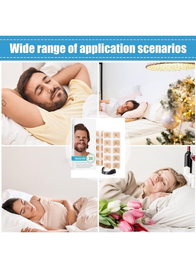 Joudi 30 Count Breathing Nasal Strip, Snore Reducing Aids, Magnetic Nose Strip For Breathing, Reduce Snoring Pain Free Removal, Improve Sleep Quality, Snoring Stopper - Image 3
