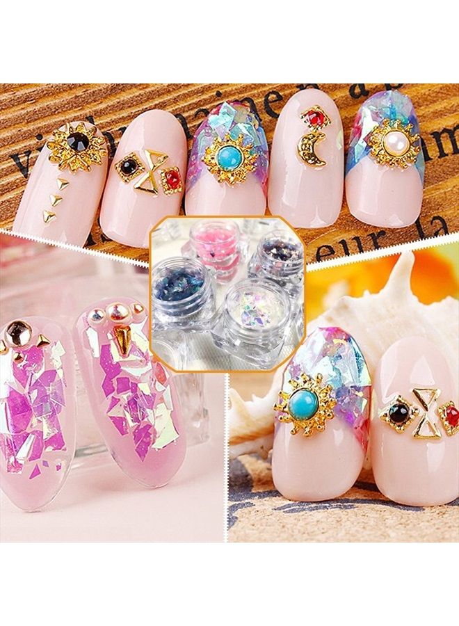 YesLady Nail Art Glitter Mylar Slices Irregular Sequins Glass Pieces Foil flakes Decoration 12 Colors - Image 3