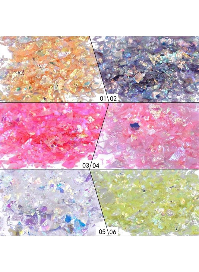 YesLady Nail Art Glitter Mylar Slices Irregular Sequins Glass Pieces Foil flakes Decoration 12 Colors - Image 4