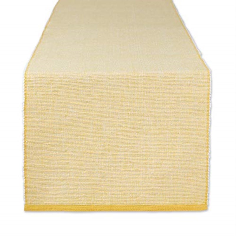 Design Imports DII Honey Gold Eco-Friendly Chambray Fine Ribbed Table Runner 13x72 inches - Image 1