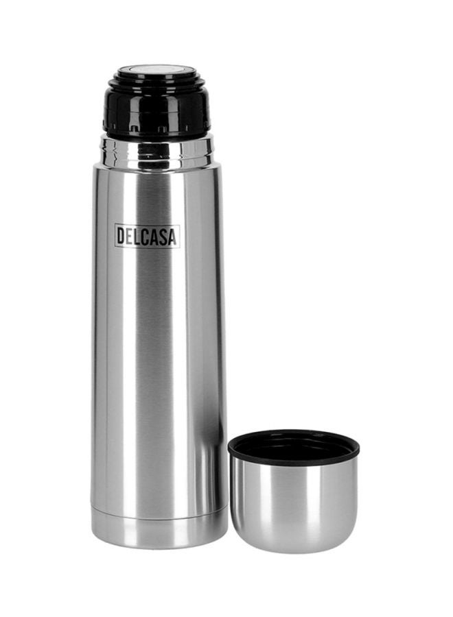 DELCASA Stainless Steel Vacuum Water Bottle Silver/Black 1Liters - Image 2