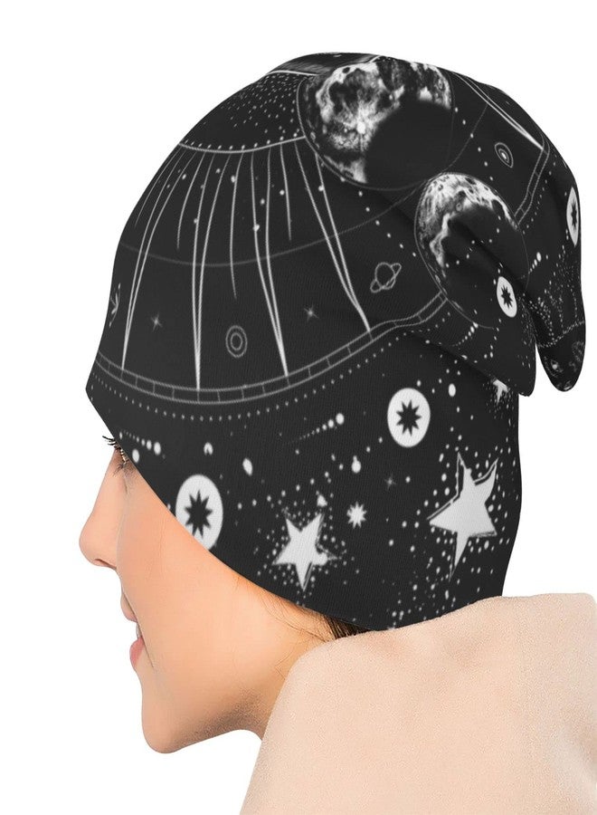 MOLIAN Sun and Moon Black and White Beanies Thin Bonnet Cap Casual Skull Cap for Jogging Cycling - Image 5