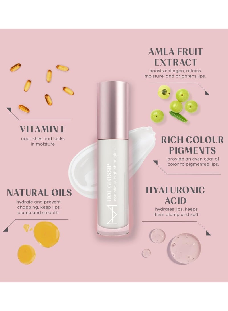 House Of Makeup Non-sticky gloss | High-shine lip gloss for pigmented lips | Lip gloss with hyaluronic acid | Zero stickiness (Naked Truth) 4.7g - Image 2
