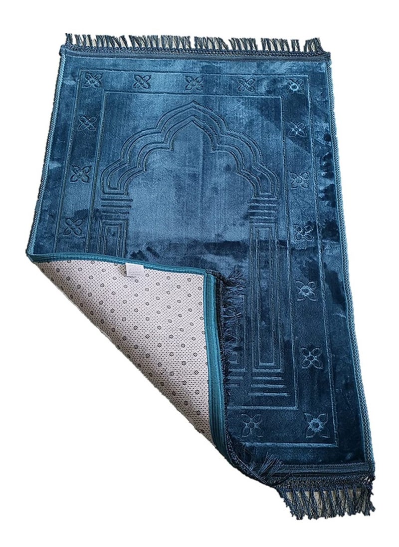 3 Pieces Prayer Mat Larg Size 80x120 cm Blue