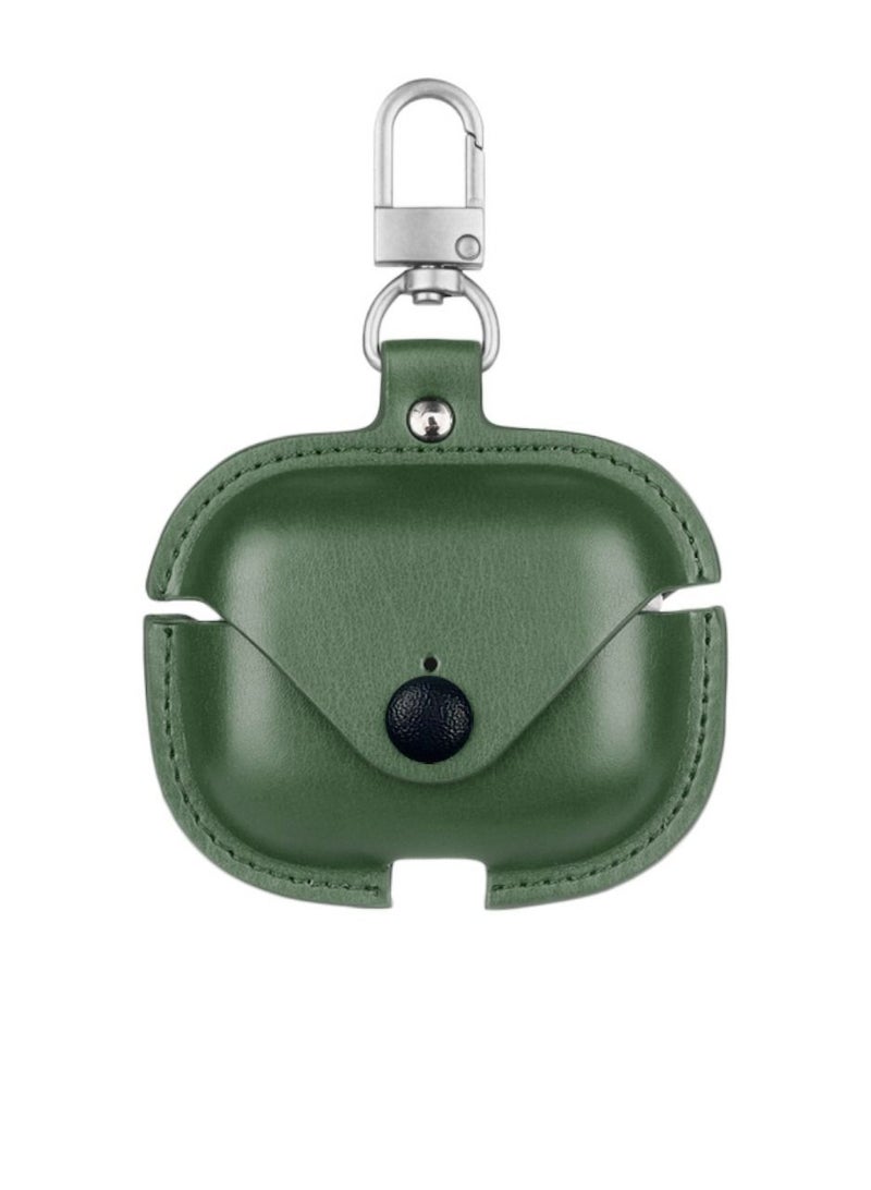 DIGI CORE Airpods Pro 2 Leather Case Cover For Apple Airpods Pro 2 Protective Case With Hook For Airpods Pro 2 2nd Generation Green