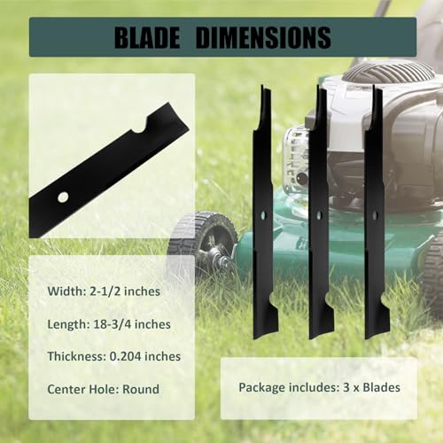 ZALANA Replacement Lawn Mower High Lift Blades for 038-0005-00 - Compatible with Bad Boy 54" MZ Magnum Model Series Rotary 54" Deck Lawn Mower - 3 Pack - Image 2