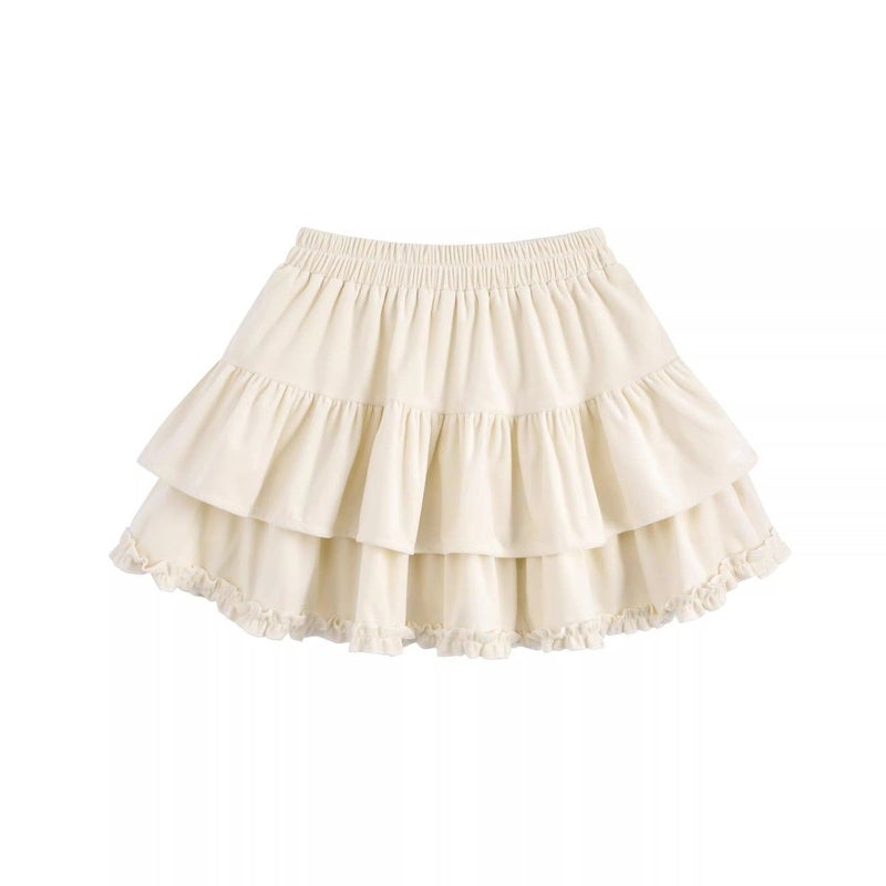 Girl'S Puffy Cake Skirt Skirt Summer Mid-Sized Children'S Sweet Lotus Leaf Border Walking Light A- Shaped Pleated Short Skirt - Image 5