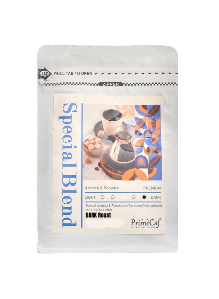 PrimeCaf Special Blend & High Quality Turkish Coffee Arabica & Robusta, Dark Roasted , Plain , 250 gm - Image 1