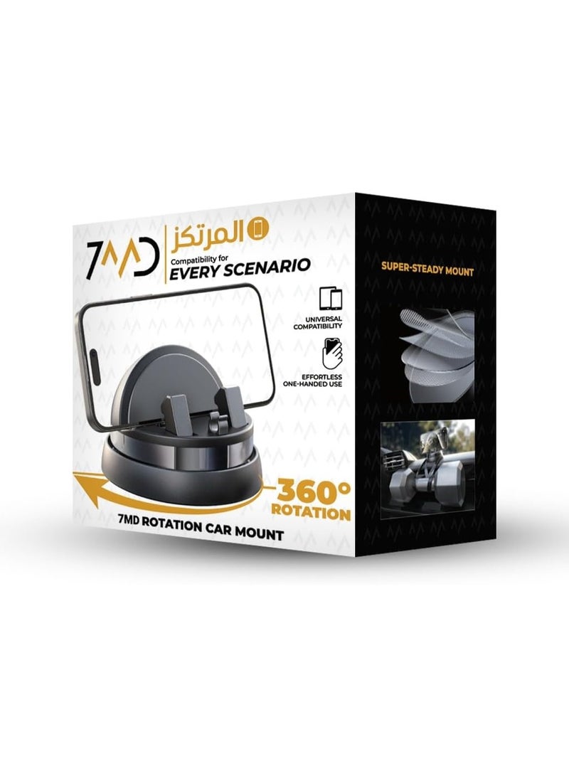 7MD Car Phone Mount Holder, Heat Resistant Nano Glue Dashboard and Windshield Mobile Stand, Universal Adjustable 360° Rotation Phone Holder with Automatic Locking, Secure Fit for All Smartphones - Image 2