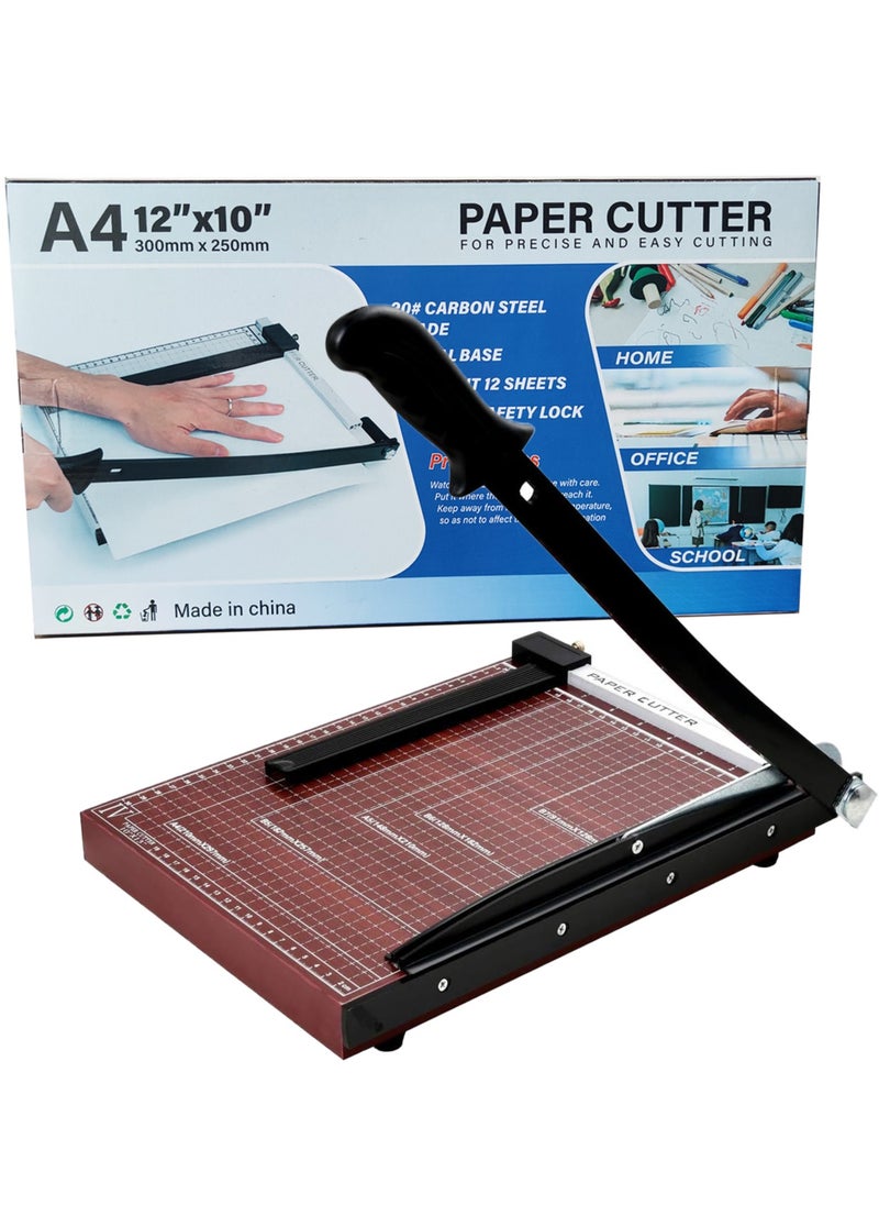 A4 Paper Cutter Paper Guillotine Cutter Cut Cardboard 12x10inch Heavy-duty Metal Base for School,Home,Office Brown - pzsku/Z8511806466FC468B6FFCZ/45/_/1719307867/be211067-62cb-4392-b5bc-d4d3c445b5b5