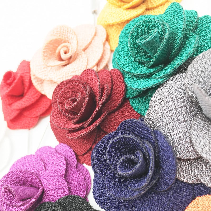 Geek-M Men's Lapel Pin Handmade Boutonniere Flower Pin for Suit Wedding Groom Xmas Gift Pack of 12 - Image 4