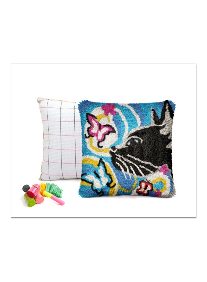 NeeMee Cat & Butterfly Latch Hook Pillow Cover DIY Latch Hook Cushion Kit Colorful Handmade Throw Pillow for Home Decor - Image 5