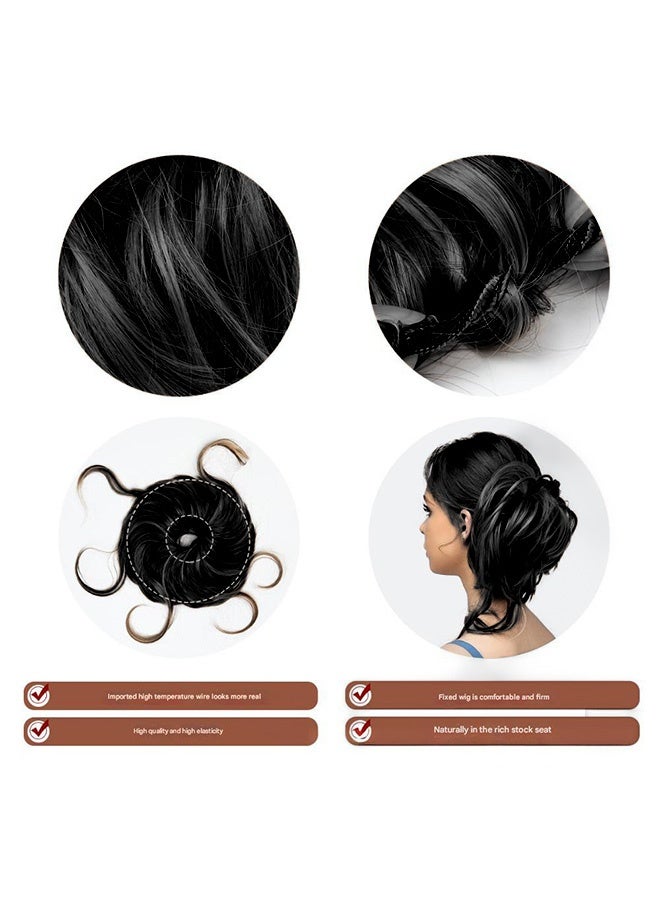 سوفي وصلات شعر أنيقة ومجعّدة على شكل كعكة، تمنح الشعر كثافةً وسهولةً في الارتداء، لتسريحات شعر مرفوعة سهلة. - Image 5