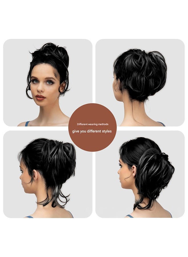 سوفي وصلات شعر أنيقة ومجعّدة على شكل كعكة، تمنح الشعر كثافةً وسهولةً في الارتداء، لتسريحات شعر مرفوعة سهلة. - Image 2