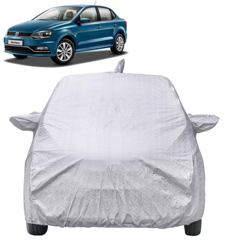 The Autostory Waterproof Car Body Cover Compatible with Volkswagen Ameo with Mirror & Antenna Pockets (Shinning Silver) - Image 5
