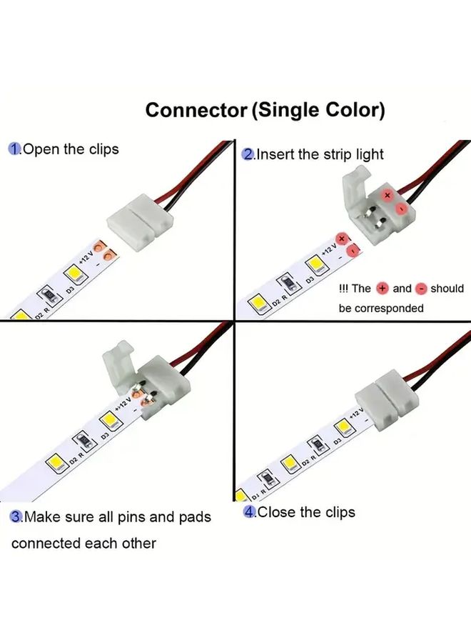 2 Pin 8mm LED Strip Connector 5Pcs Solderless For 3528 2835 Flexible Light - Image 2