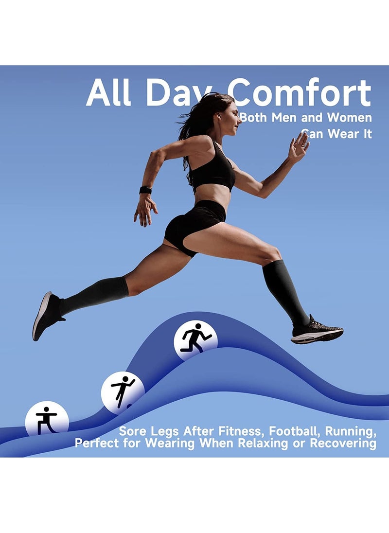Generic 1 Pair of Sports Compression Socks Compression Zipper Socks Long Calf Elastic Stockings (Black)  - Image 2