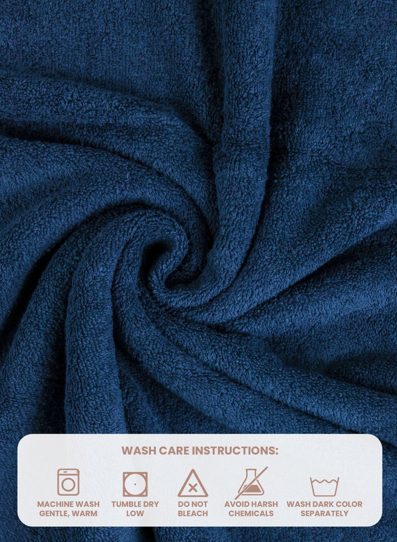 REZLAN UAE REZLAN Premium Cotton Bath Towel Set (4-Pack) – 100% Soft, Absorbent & Quick-Drying
*Luxury 600 GSM Bath Towels - 70×144 cm / 27×57 inches - NAVY - Image 4