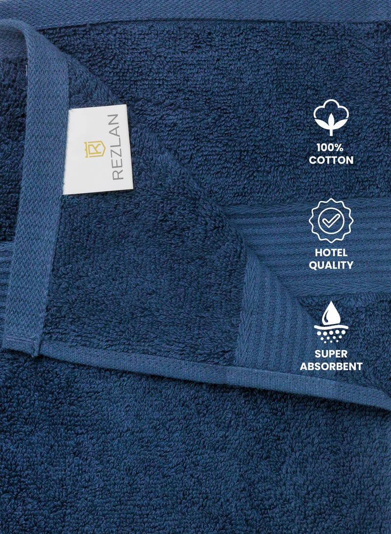 REZLAN UAE REZLAN Premium Cotton Bath Towel Set (4-Pack) – 100% Soft, Absorbent & Quick-Drying
*Luxury 600 GSM Bath Towels - 70×144 cm / 27×57 inches - NAVY - Image 5
