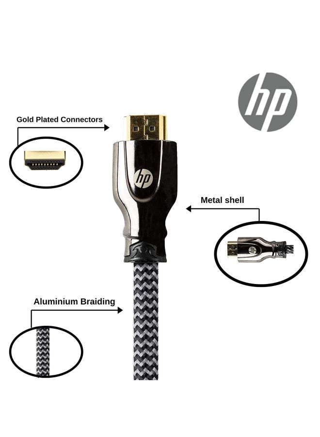 HP كابل برو HDMI معدني فائق السرعة أسود - Image 4