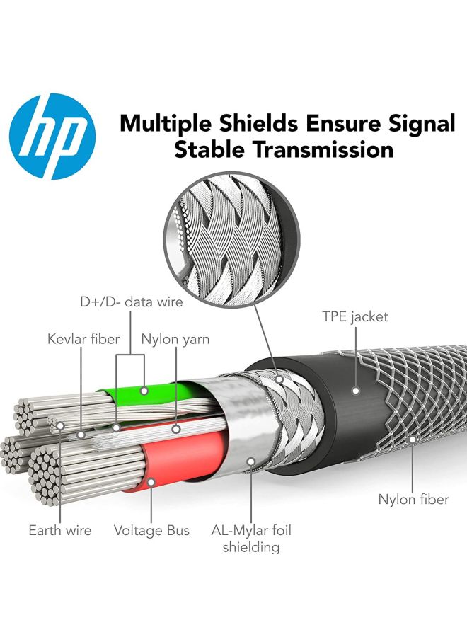 HP كابل برو HDMI معدني فائق السرعة أسود - Image 3