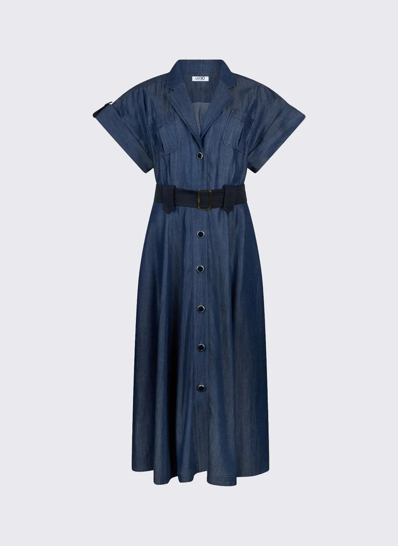 ليو جو Midi dress with belt