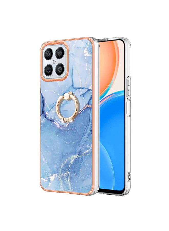 Zaboon Case For Honor X8 4G Electroplating Marble Dual-side IMD Phone Case with Ring - Image 1