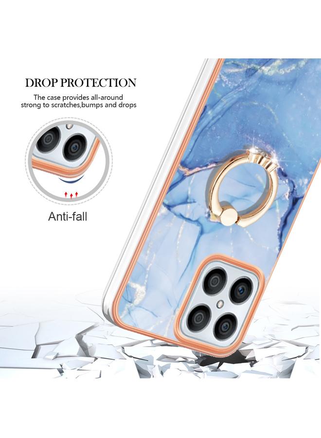 Zaboon Case For Honor X8 4G Electroplating Marble Dual-side IMD Phone Case with Ring - Image 4