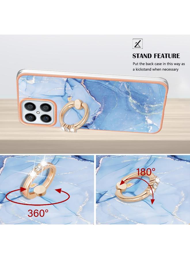 Zaboon Case For Honor X8 4G Electroplating Marble Dual-side IMD Phone Case with Ring - Image 3