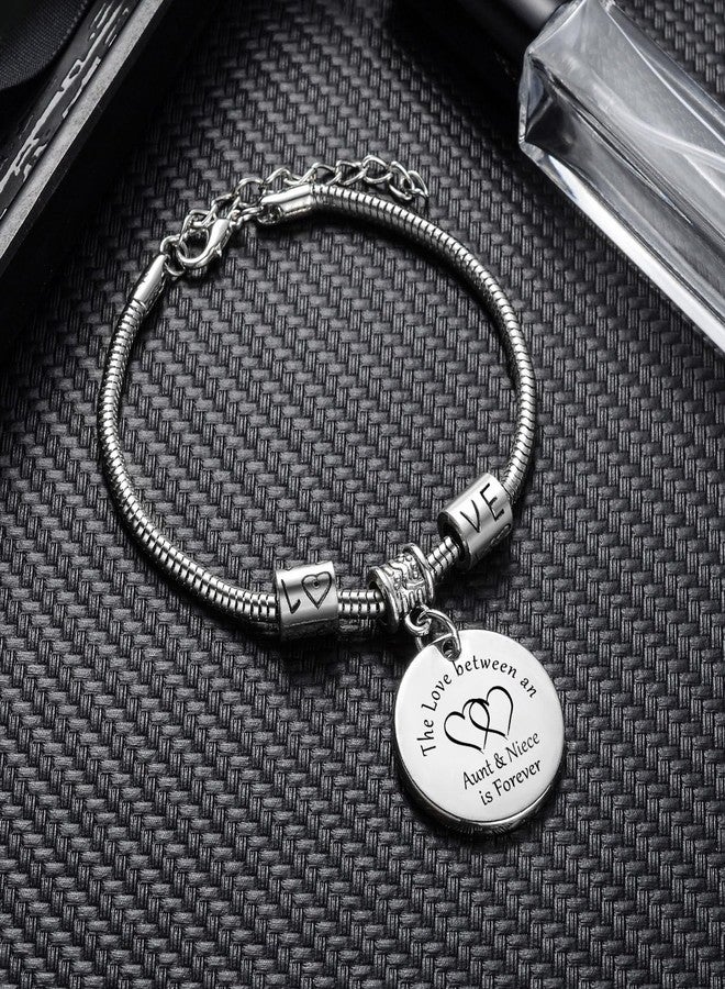 YEEQIN Aunt Gifts From Niece Aunt niece Bracelet Jewelry The Love Between An Aunt And Niece Is Forever Bracelet(Aunt Niece) - Image 2