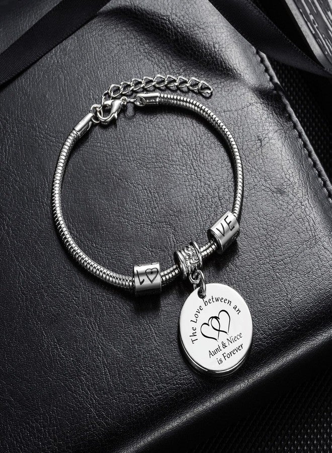 YEEQIN Aunt Gifts From Niece Aunt niece Bracelet Jewelry The Love Between An Aunt And Niece Is Forever Bracelet(Aunt Niece) - Image 3