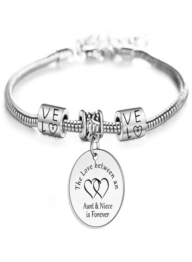 YEEQIN Aunt Gifts From Niece Aunt niece Bracelet Jewelry The Love Between An Aunt And Niece Is Forever Bracelet(Aunt Niece) - Image 1