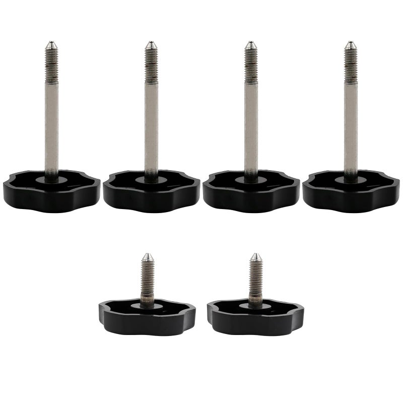 SYOWADA 6 PCS Soft Top Window Frame Door Surround Knob Screws with Pins Replacement for Jeep Wrangler JK 4Door 20072018 ABS Screws Stainless Steel Pin