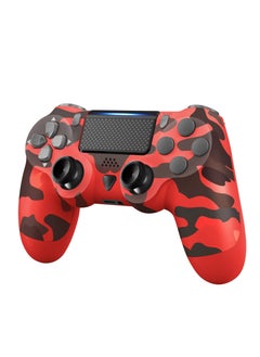 Wireless PS4 Game Controller with Dual Motors and Charging Cable, Stereo Headset Jack, Ideal Gift for All Ages in Red