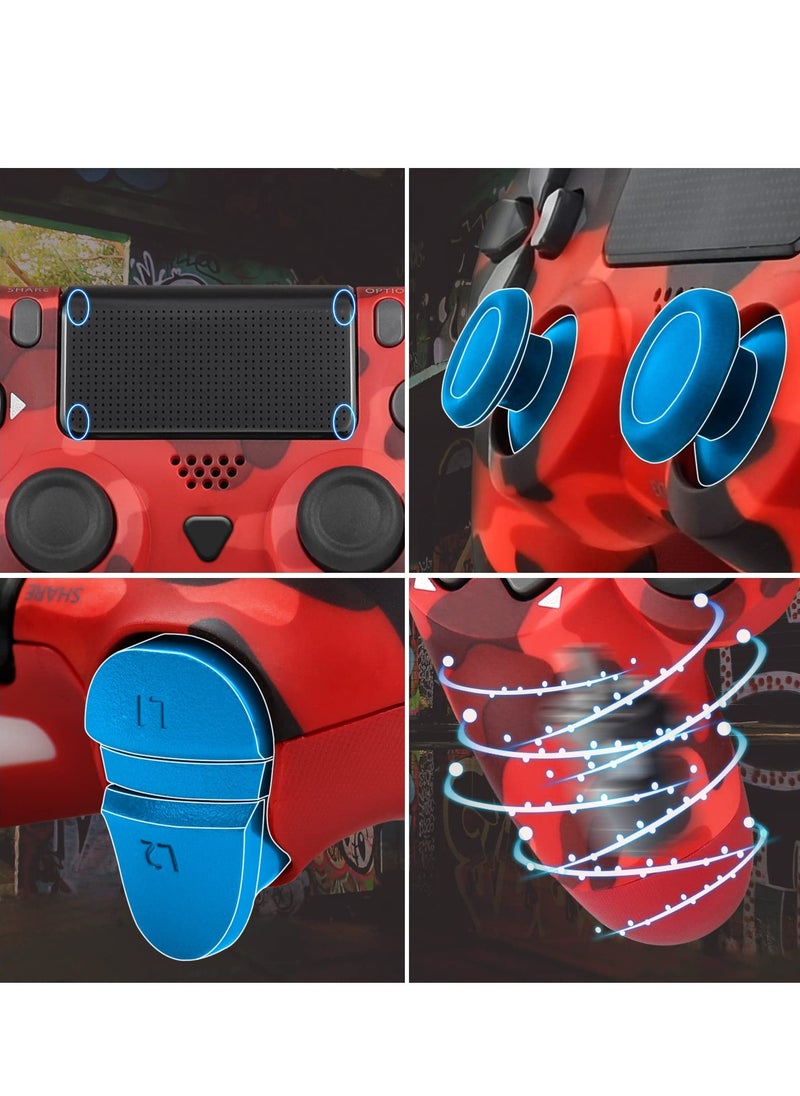 Generic - Wireless PS4 Game Controller with Dual Motors and Charging Cable, Stereo Headset Jack, Ideal Gift for All Ages in Red - Image 1