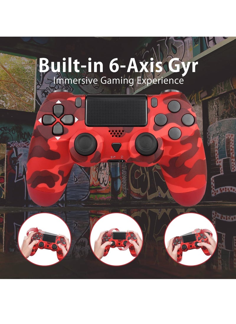 Generic Wireless PS4 Game Controller with Dual Motors and Charging Cable, Stereo Headset Jack, Ideal Gift for All Ages in Red  - Image 5
