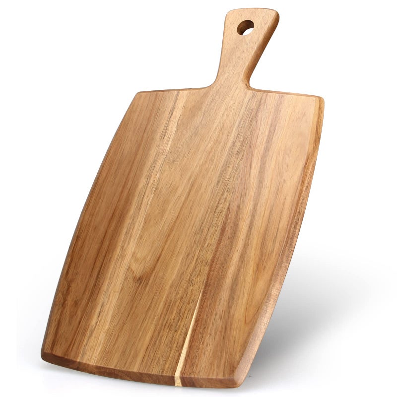 Ayiaren Best Acacia Wood Cutting Board with Handle Wooden Charcuterie Board Kitchen Chopping Boards for Bread Meat Cutting boards Fruit Cheese Serving Board Butcher Block Carving Board 17 x 10 