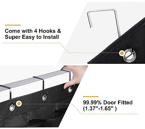 MISSLO 35 Large Pockets Over the Door Shoe Rack for Door Sturdy Oxford Over the Door Shoe Organizer Closet Hanging Shoe Holder Hanger - Image 5