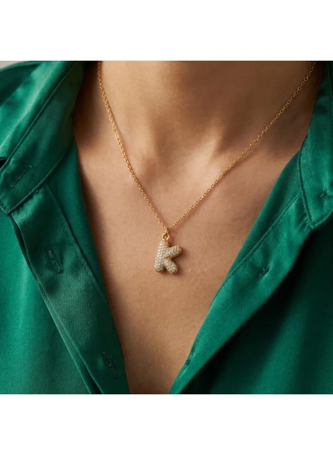 Rovaux Letter K Bubble Initial Necklace