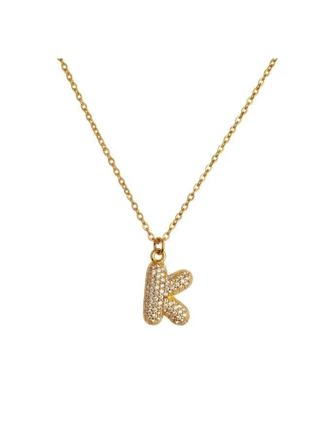 Rovaux Letter K Bubble Initial Necklace