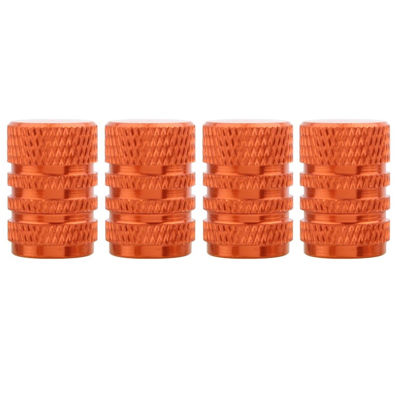 TOMALL Orange Round Style Aluminum Tire Valve Stem Caps for Auto Car Motorcycles