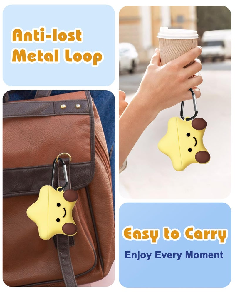 Joyleop for Airpods Pro 3 Case - Cute Funny for Women Girl Kids Girly 3D Kawaii Star Cartoon Design Soft Silicone Protective Case for Airpods Pro 3rd Gerneration 2025 Cover with Keychain - Image 3