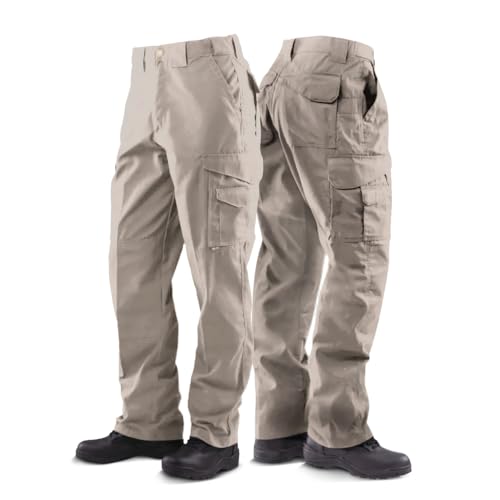 Tru-Spec 24-7 Original Tactical Pants for Men - Durable, Water-Resistant Cargo Work Pants with Concealed Carry and Knee Pad Openings, Khaki - 52W x 37L - Image 1