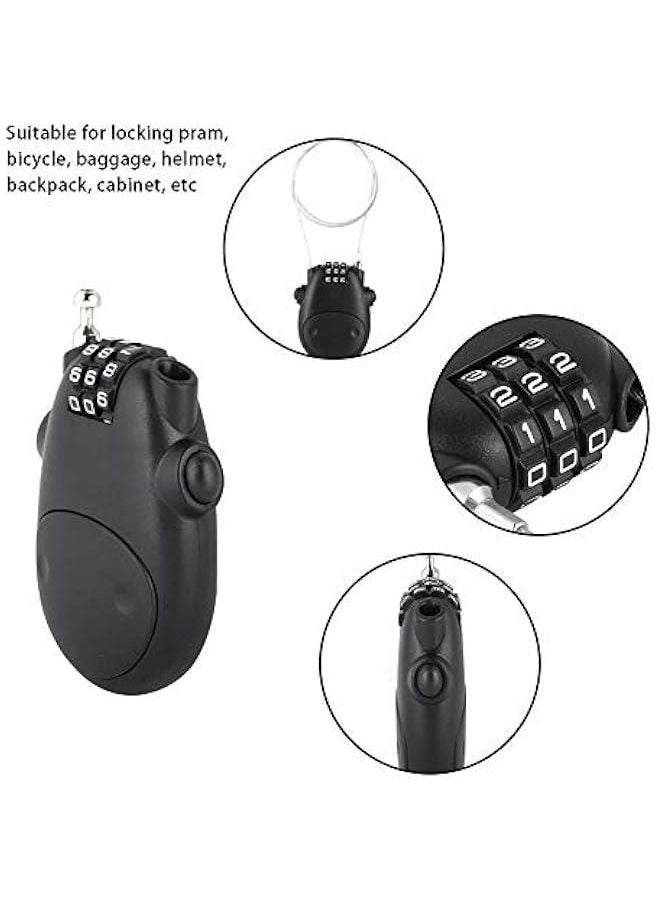 3 Digit Code Combination Password Lock for Stroller Stroller Password Security Lock(Black)