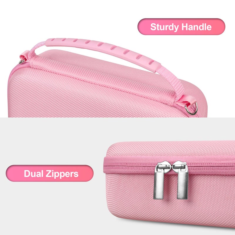 BOVKE Carrying Case for Sony ZV-1 / ZV-1F / ZV-1 II Vlog Digital Camera & Bluetooth Grip Vlogger Accessory Kit for Vlogging YouTube Live Video Streaming, Mesh Pocket for USB Cables Charger, Pink - Image 5