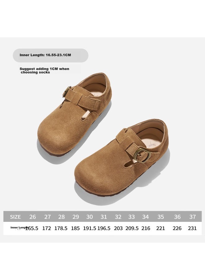 Red Dragonfly Children's Shoes, Boys And Girls Autumn Single Shoes, Birkenstock-style Leather Shoes, Q51bppf406, Camel Color, Size 29 - Image 4