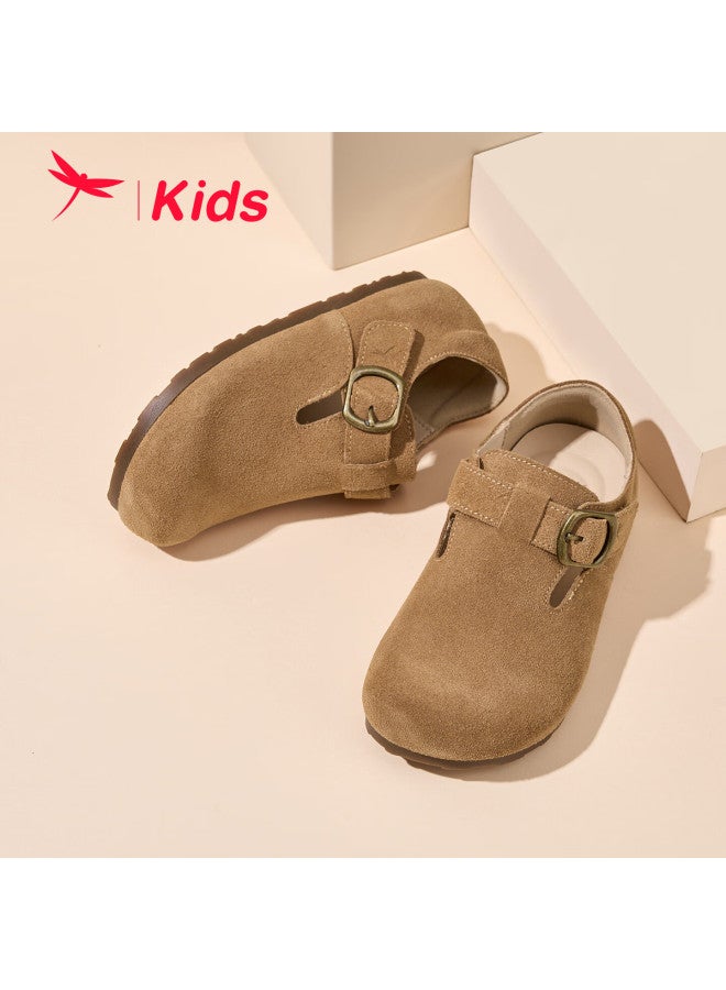 Red Dragonfly Children's Shoes, Boys And Girls Autumn Single Shoes, Birkenstock-style Leather Shoes, Q51bppf406, Camel Color, Size 29 - Image 1